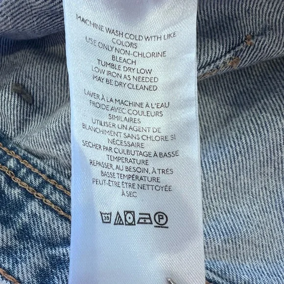 We The Free Izzy Flare Jeans Distressed Hem Blue Women's Size 30 - Picture 6 of 12